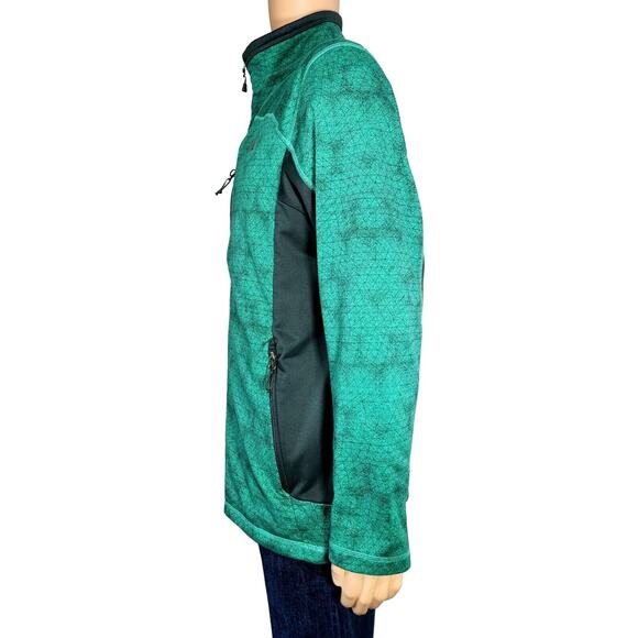 The North Face NF0A37JU Fleece Shell Jacket Green Geometric Pattern Men's Sz XL - Picture 4 of 7